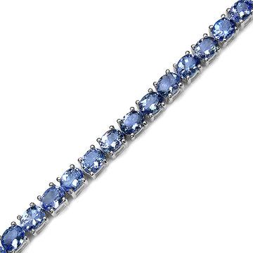 11.88 Carat Genuine Tanzanite .925 Sterling Silver Bracelet